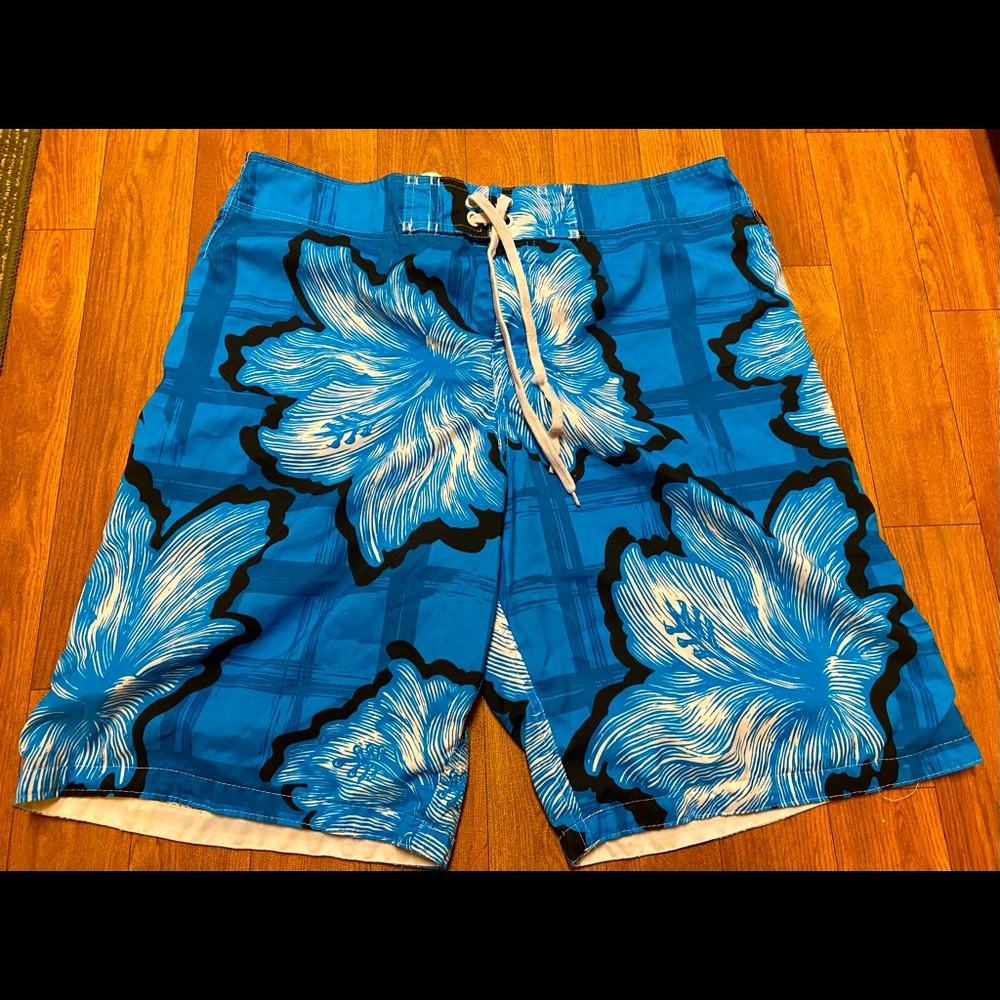 🌊 Blue Sol 🏖 Men’s Floral Swim Trunks 🩳, 38